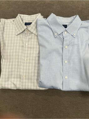 2 Proper Cloth Men's Light Blue & Gray Button-Down Dress Shirts